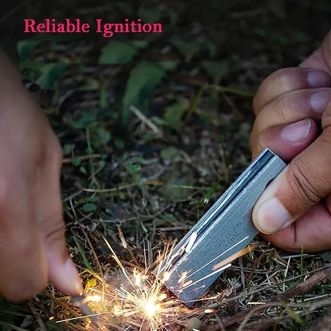 Flint Fire Starter, Fire Starter Survival Tool with Magnesium and Ferro Rod for Camping Hiking Outdoor Survival