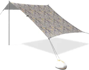 Flowers Purple Lavender Grey Stable Beach Tent UPF50 Easy Setup Portable Sunshade with Sturdy Poles, Sandbags and Shovel for Camping, Picnics, Backyard & Fishing