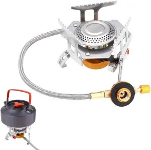 Foldable 3500W Outdoor Gas Stove with Piezo Ignition and Windproof Design, Ideal for Camping and Hiking