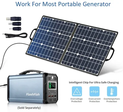 Foldable 50W 18V Portable Solar Panel: The Ultimate Camper's Power Source with Dual Charging