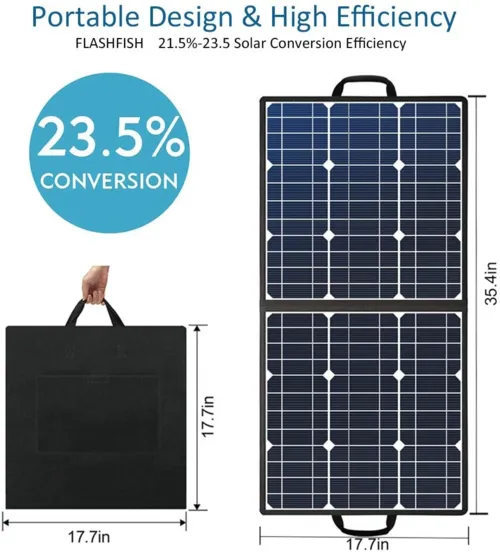 Foldable 50W 18V Portable Solar Panel: The Ultimate Camper's Power Source with Dual Charging