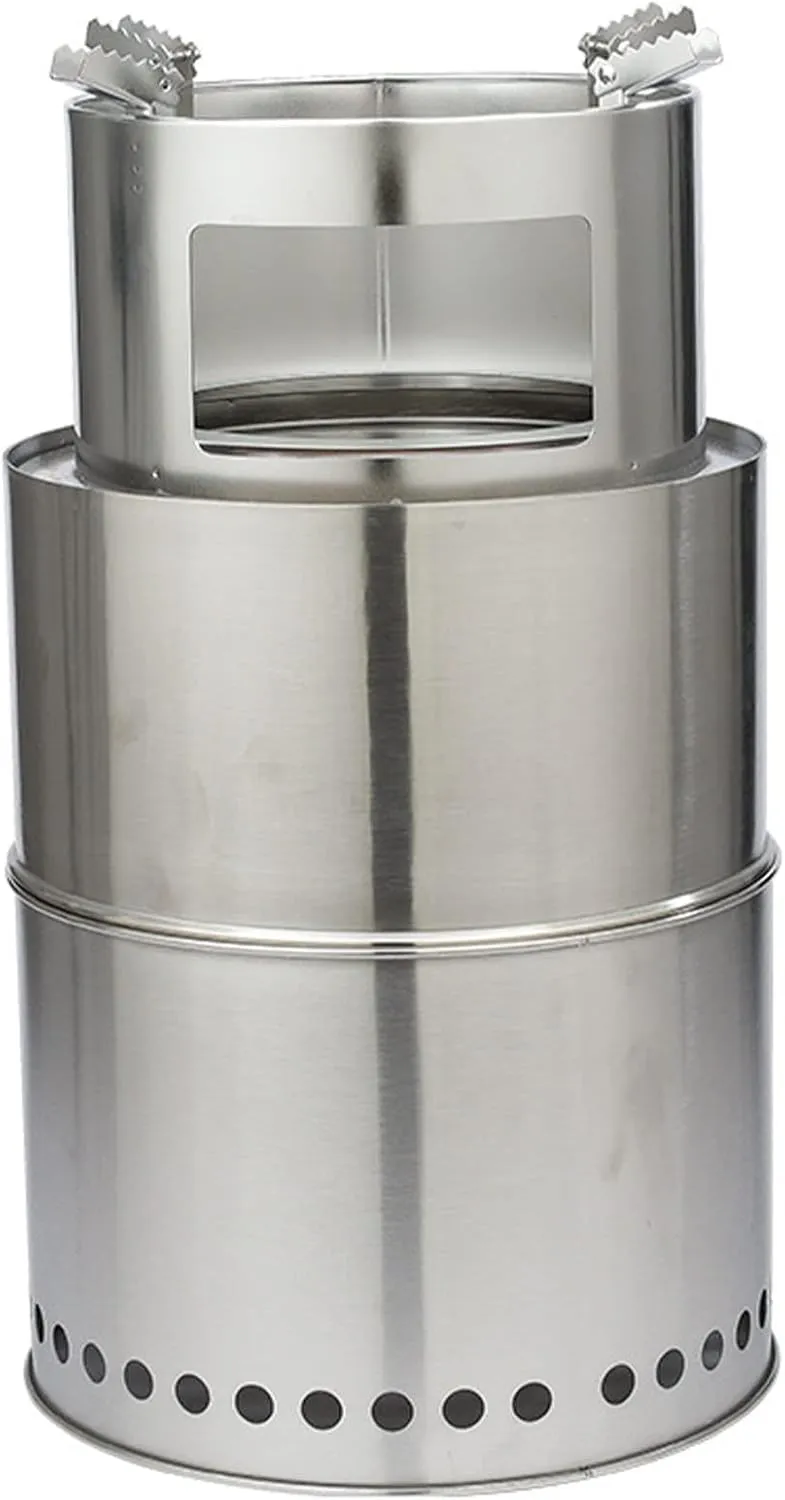 Foldable Camping Stove Wood Mini Camping Stove Solo Stoves Stainless Steel Backpacking Wood Stove Portable Small Burning Stoves Fire for Picnic BBQ Camp Hiking