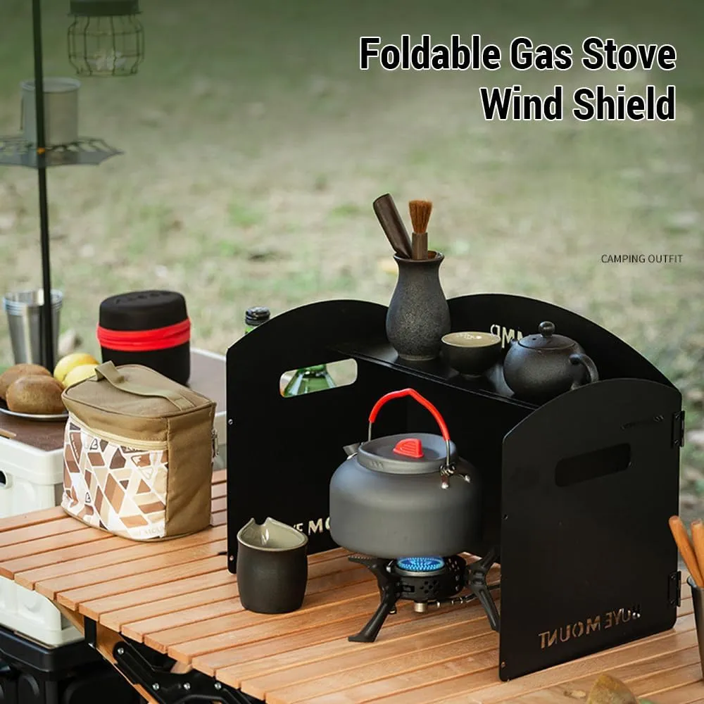 Foldable Camping Wind Shield Portable Gas Stove Windproof Screen for BBQ Cooking