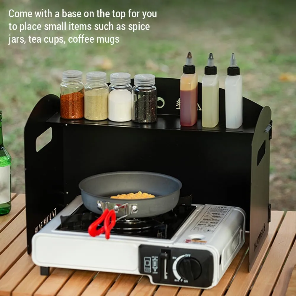 Foldable Camping Wind Shield Portable Gas Stove Windproof Screen for BBQ Cooking