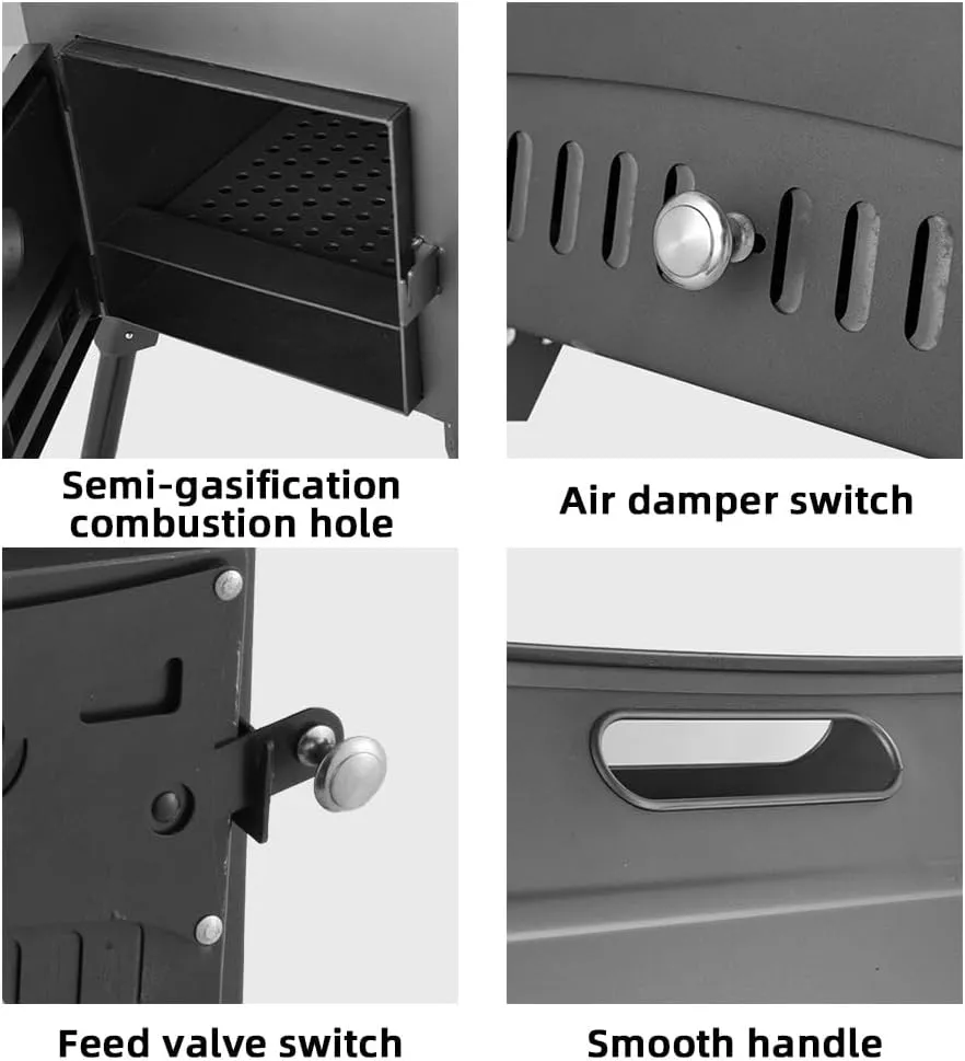 Foldable Camping Wood Stove - Portable Collapsible Burning Stove for Hiking, Backpacking & Survival | Compact Outdoor Cooking & Heating | Lightweight Stainless Steel with Carry Bag