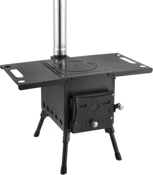 Foldable Camping Wood Stove - Portable Collapsible Burning Stove for Hiking, Backpacking & Survival | Compact Outdoor Cooking & Heating | Lightweight Stainless Steel with Carry Bag