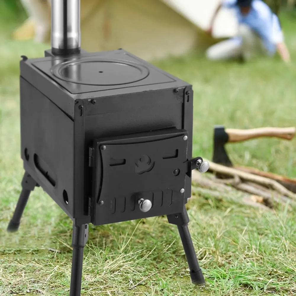 Foldable Camping Wood Stove - Portable Collapsible Burning Stove for Hiking, Backpacking & Survival | Compact Outdoor Cooking & Heating | Lightweight Stainless Steel with Carry Bag