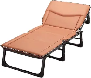 Folding Camping Bed 4 Positions Adjustable Camping Cot W/Mattress and Pillow Lounge Chair Load 200kg Portable Folding Bed