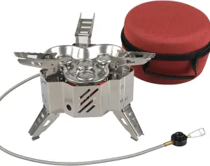 Folding Camping Gas Stove Ultra Camping Windproof Stove with Storage Bag Strong Firepower Picnic Cooking Furn