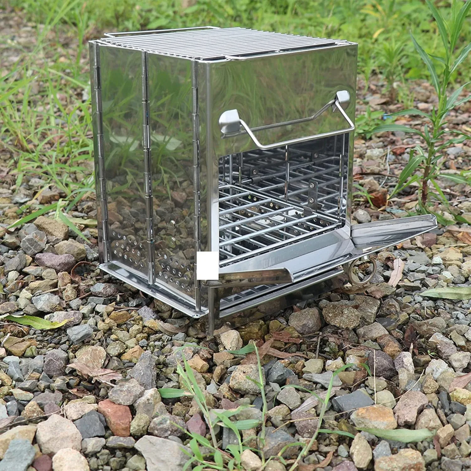 Folding Camping Stove Portable Stove for Home Outdoor Cooking Great Stainless Steel Camping Stove Compact Wood Stove Design