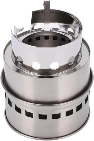 Folding Outdoor Camping Stove Portable Stainless Steel Stove Wood Picnic Gas Burner for Outdoor Hiking Picnic BBQ