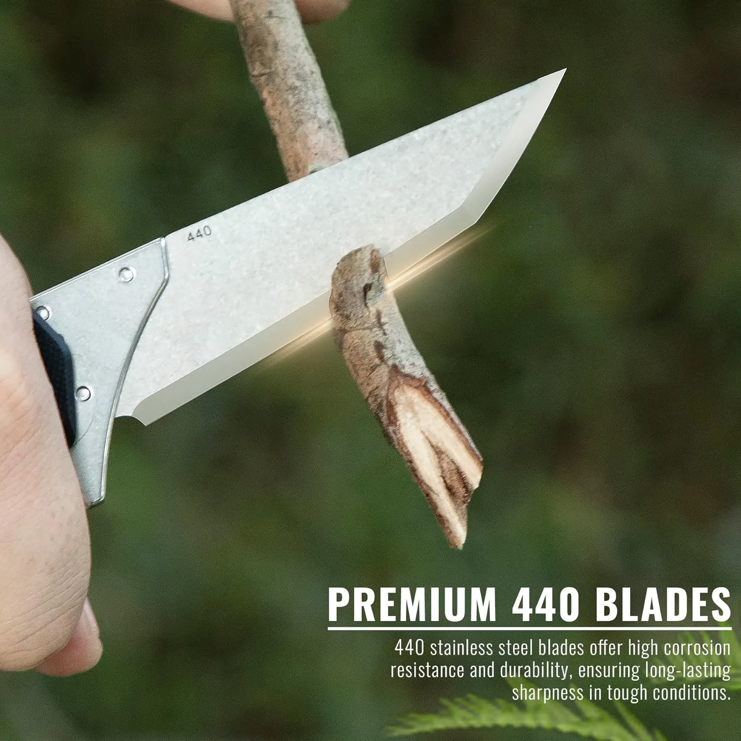 Folding Pocket Flipper Knife, 4pcs Replaceable Blades, 3.5" 440 Steel Blade G10 Handle EDC Knife with Pocket Clip for Men Women, Sharp Camping Survival Hiking, Outdoor or Indoor Carry Knives