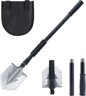 Folding Survival Shovel, Camping Shovel for Off Road, Gardening, Beach, Digging Dirt, Sand, Mud and Snow, Emergency and Outdoor, 29 inch
