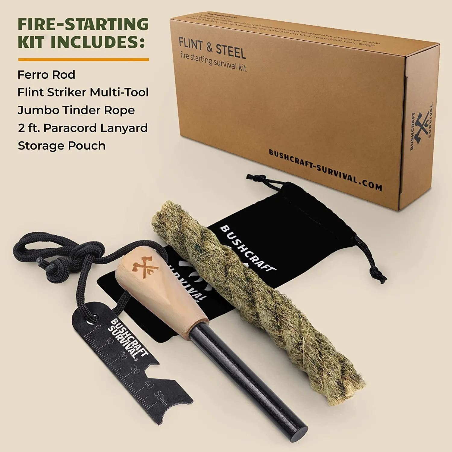 for Pocket-friendly | & Rod Extensive range Magnesium & Backpacking Kit Firestarter Steel Starter Fire Waterproof Striker Tool Ferro Multitool | Farrow Flint Campfires Rod and