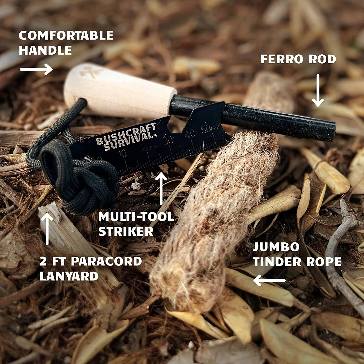 for Pocket-friendly | & Rod Extensive range Magnesium & Backpacking Kit Firestarter Steel Starter Fire Waterproof Striker Tool Ferro Multitool | Farrow Flint Campfires Rod and