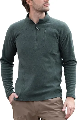 FREE SOLDIER Men's Quarter Zip Pullover Fleece Jacket Lightweight Sweaters Long Sleeve Thermal Half Zip Up Golf Sweatshirt