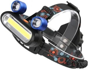 Frogeye Cob Led Headlight USB Rechargeable Portable Adjustable Base for Camping Hiking Night Fishing and DIY Random Color