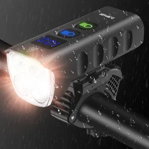 Front Bike Light or Front Headlight & Back Taillight Set, 2000 Lumens Super Bright Road Mountain Lights, Rechargeable & 6400mAh Ultra-Long Battery Life, 13 Lighting Modes