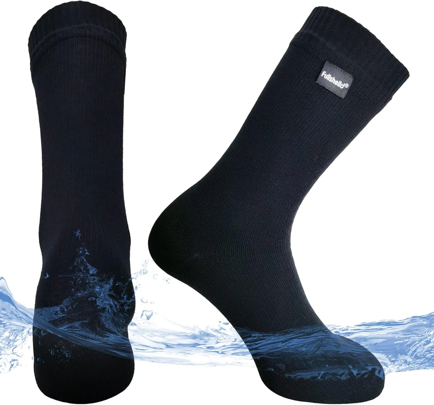 Fullsheild Men’s Waterproof Hiking Socks, Unisex Breathable Outdoor Athletic Hiking Wading Trail Running Skiing Crew Socks