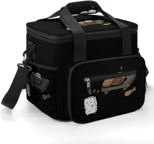 Funny Sleepwalking Sushi Cooler Insulated Bag Portable Ice Chest Box Insulated Waterproof Backpack with Handle