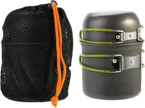 Fydun Compact Aluminium Alloy, Foldable Handgrip with Storage camping pot mallome Pot Set kocher set Bag For Outdoor Camping Survival