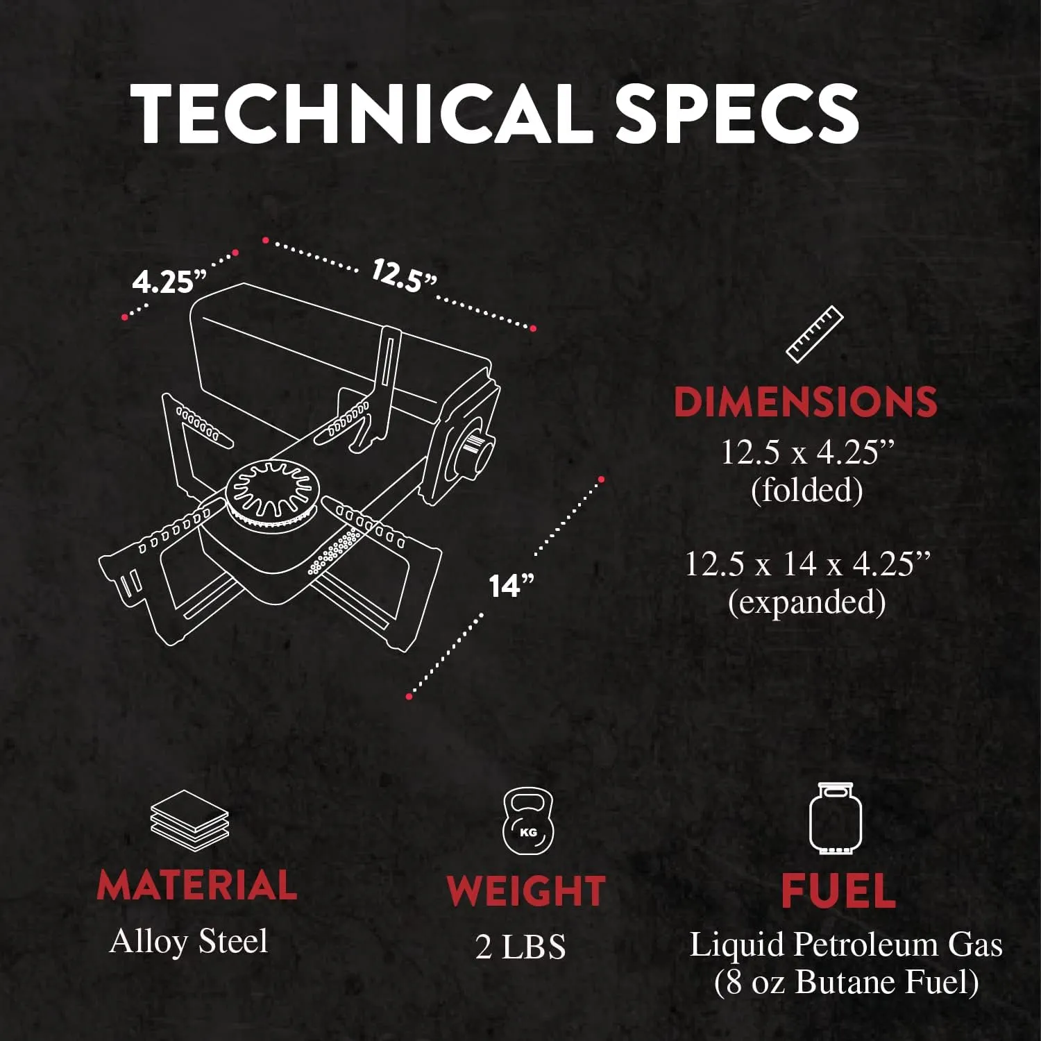 Gas One GS-8300 - Camp Stove Compact Butane Stove with Carrying Case - Foldable Portable Stove