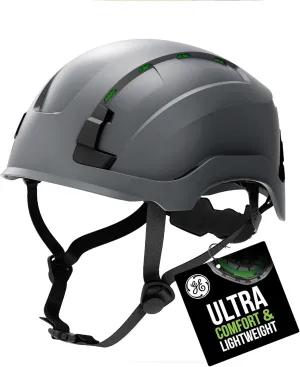 GE Safety Helmet: ANSI Type 2 Class G & E, Advanced Impact Technology, Ultra Comfortable Memory Foam, Heat Stress Reduction, Compatible with Accessories, Adjustable Size OSHA Approved
