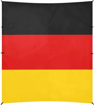Germany Flag Foldable Beach Tent UPF50  Protection Easy Setup Large Portable Sun Shelter with Sand Shovel, Sandbags for Backyard and Camping