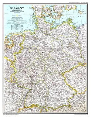 Germany Wall Map - Published 1991 by National Geographic