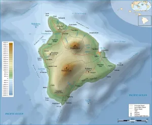 Gifts Delight Laminated 29x24 Poster Hawaii Island Topographic map-en