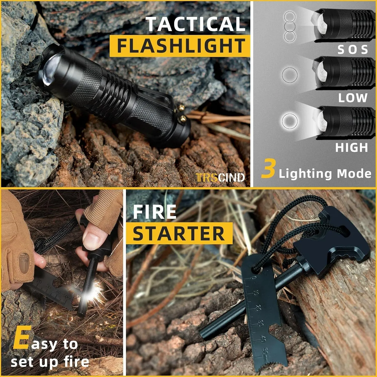 Gifts for Men Dad Husband - Fathers Day Anniversary Birthday Gifts Idea for Him Boyfriend Man - Survival Kit 14 in 1, Survival Gear and Equipment, Fishing Hunting Camping Accessories, Cool Gadgets