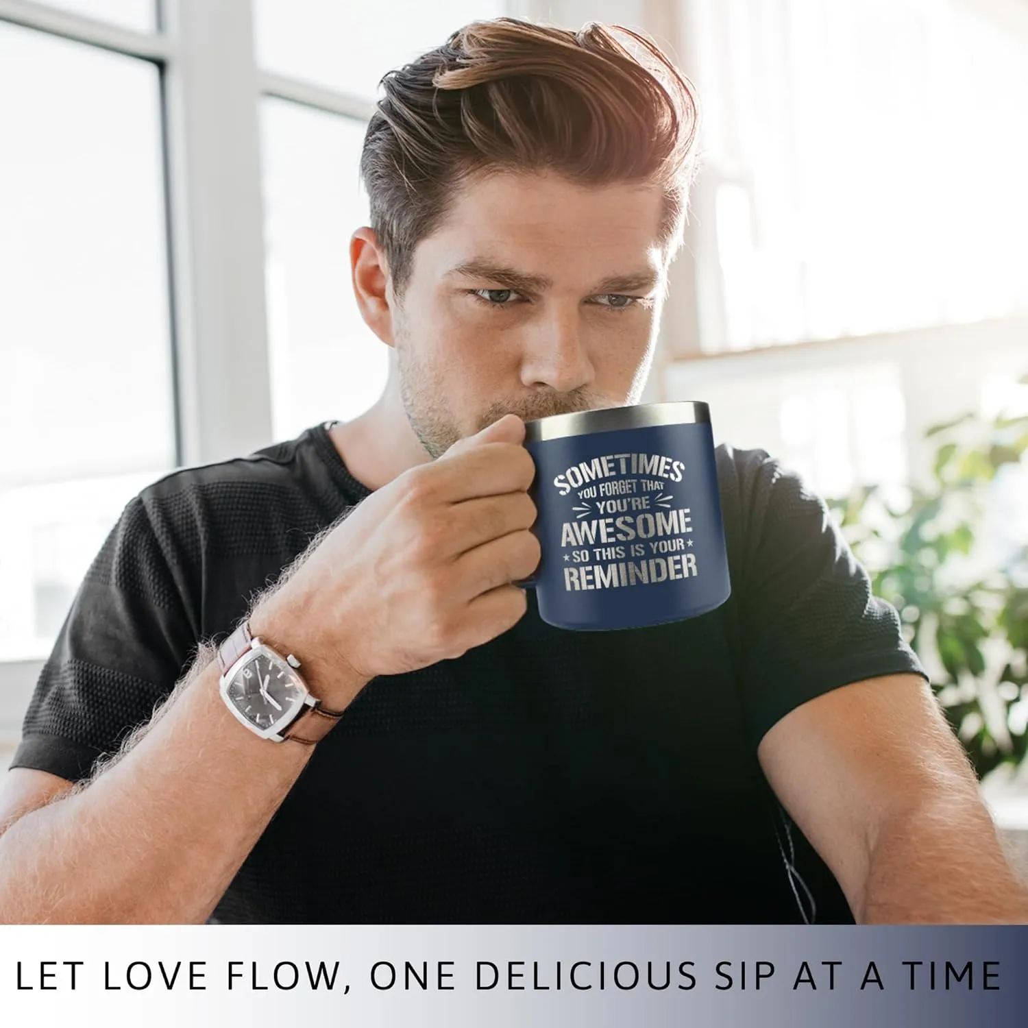 Gifts for Men - Fathers Day Gift for Dad, Grandpa, Uncle, Husband - Anniversary, Birthday, Inspirational Gifts for Men, Him - Funny Mens Gift Ideas Unique - 14 Oz Stainless Steel Coffee Mug