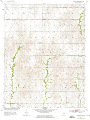 Glasco NE KS topo map, 1:24000 Scale, 7.5 X 7.5 Minute, Historical, 1953, Updated 1976, 27.04 x 21.06 in