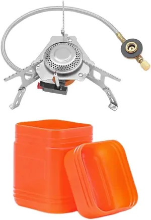 Good Mini Stove Silver Color Backpacking Stove Tourist Equipment Cooking Tools Set Gas Burner Folding Stove 1 Set