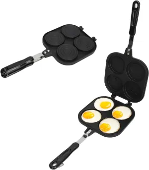 GOWENIC Double Sided Pancake Pan, Aluminum Alloy Non Stick Coating Pan for Waffles, Portable High Efficiency Pancake Pan for Outdoor Cooking Camping Picnics