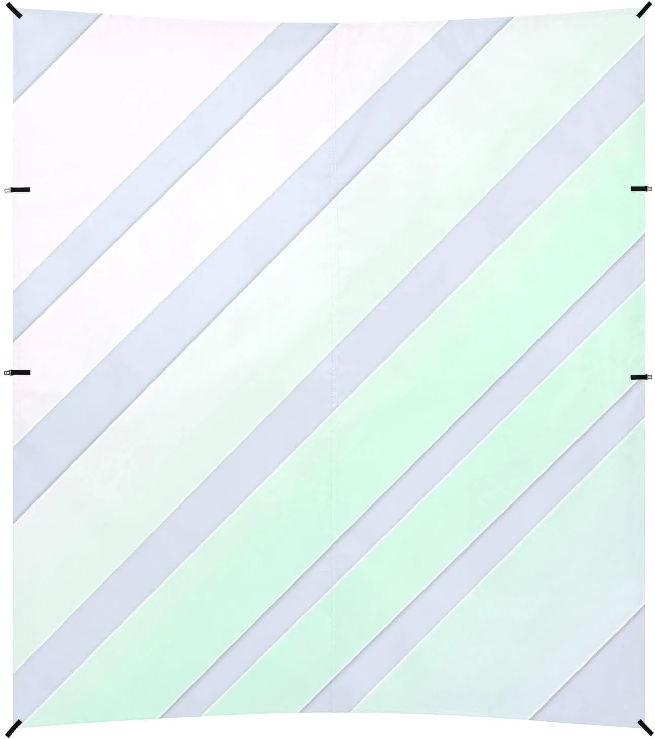 Gradient Green Diagonal Stripes Foldable Beach Tent UPF50  Easy Setup Large Sun Shelter Includes Sand Shovel, Sandbags, Stability Poles for Family Travel