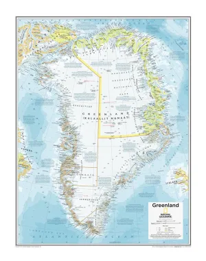 Greenland National Geographic 1000 X 1270mm Wall Map