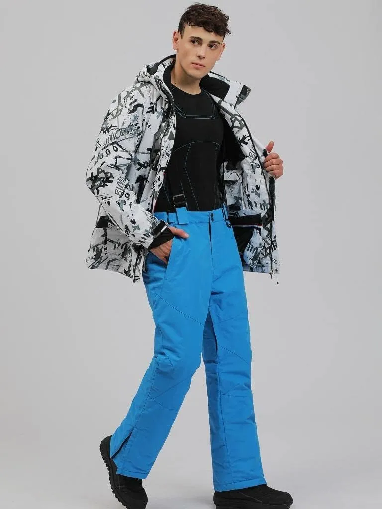 GS SNOWING Men's Jacket and Pants Set Insulated Waterproof Waterproof Snowboard Snowsuits for Snow Sport