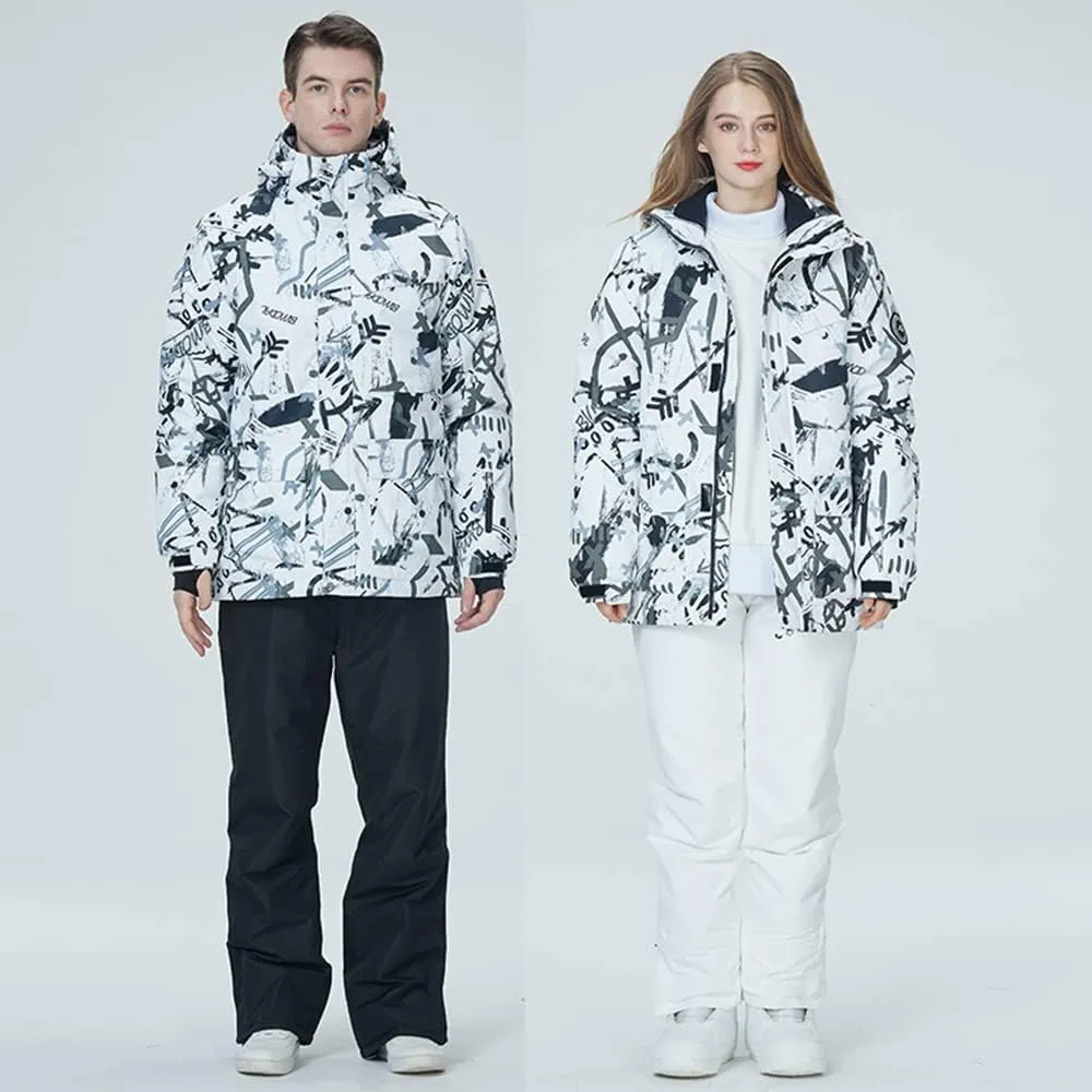 GS SNOWING Men's Jacket and Pants Set Insulated Waterproof Waterproof Snowboard Snowsuits for Snow Sport