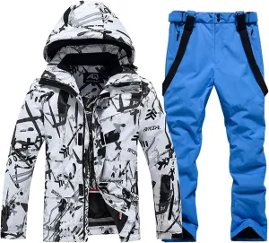 GS SNOWING Men's Jacket and Pants Set Insulated Waterproof Waterproof Snowboard Snowsuits for Snow Sport