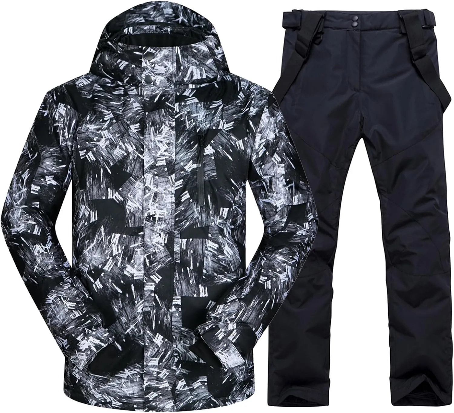 GS SNOWING Men's Winter Windproof Waterproof Snowsuit Snowboard Jacket and Ski Pants for Snow Sport
