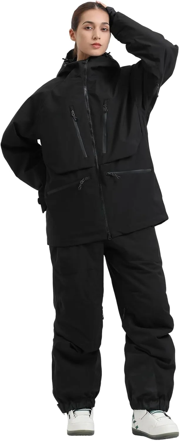 GSOU SNOW Mens Snowboard Jacket Womens Ski Coat Waterproof Insulated Snow Coat Winter Hooded Mountain Jackets