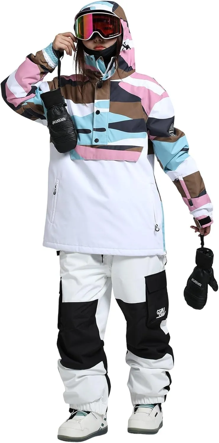 GSOU SNOW Women Ski Jacket Snow Coat Waterproof Windproof Snowboarding Jacket Coat Insulated Warm Winter
