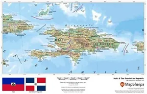Haiti & The Dominican Republic - 17" x 11" Laminated Wall Map