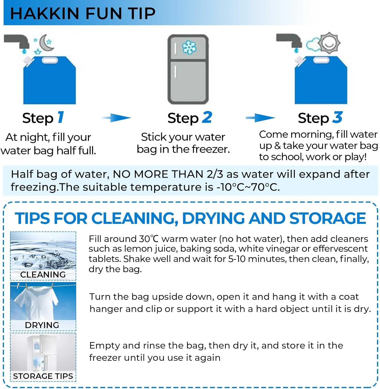 Hakkin Collapsible Water Container Bag 8 Pcs 5L/(1.3 Gallon), No-Leak Freezable Portable BPA Free Food Grade Plastic Storage Jug for Camping, Hiking, Travel, Emergency Survival Kit Bonus 2 Pcs Caps