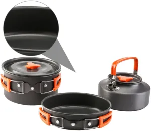 HANABASS 1 Set Camping Pan Set Portable Cutlery Camping Cookware Kit Camping Tool Camping Utensils Camping Pots