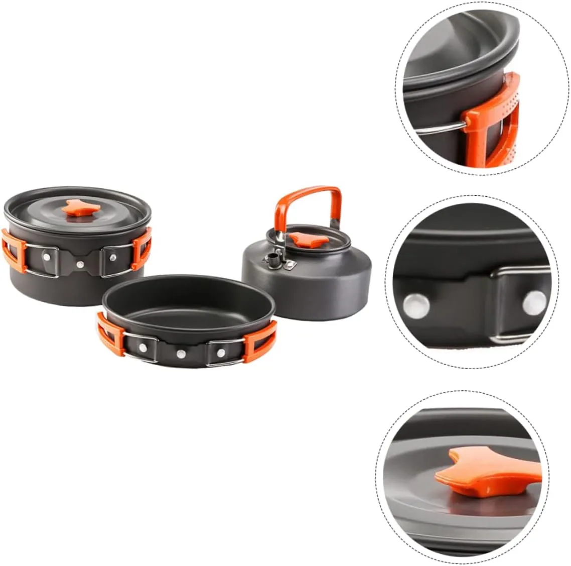 HANABASS 1 Set Camping Pan Set Portable Cutlery Camping Cookware Kit Camping Tool Camping Utensils Camping Pots