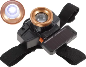 Happyyami 1 Set Outdoor Multi Function Fishing Headlight with Sensor Riding Light for Night Running Camping Bicycling and More Solar USB Charging Random Color