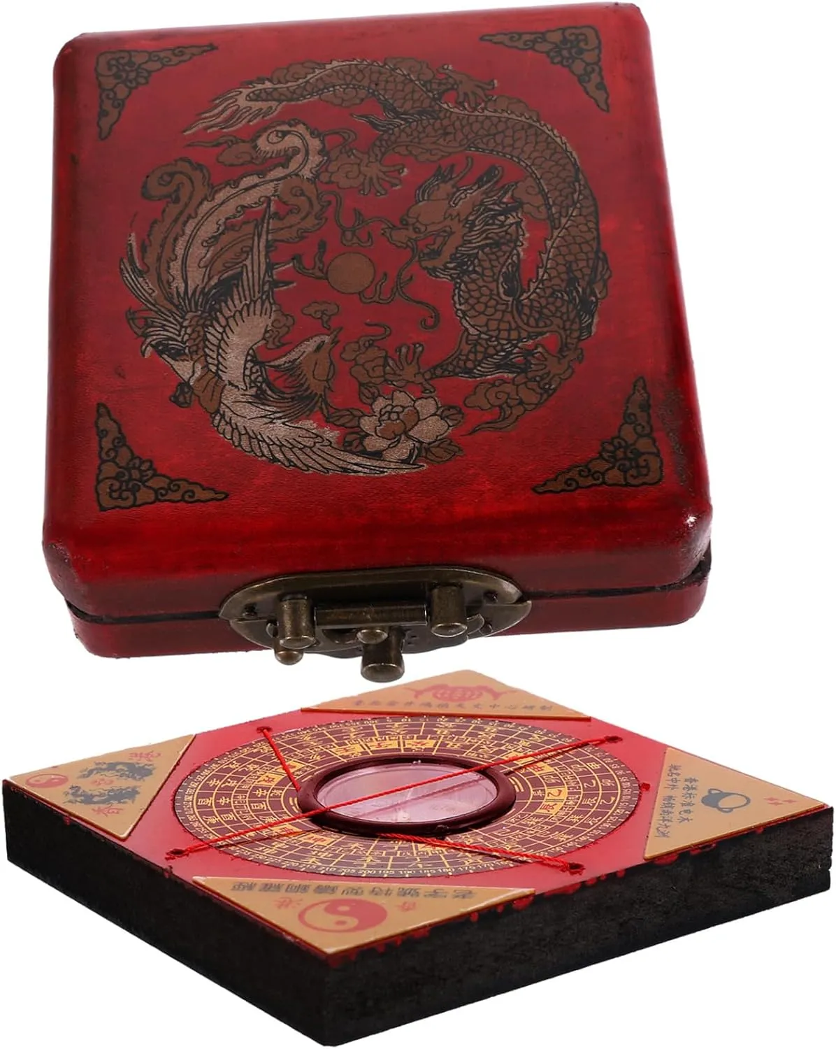 Happyyami Professional Feng Shui Compass Tool Round Chinese Measuring Instrument for Accurate Orientation Feng Shui Practices Compact Design for Home Decor and Use