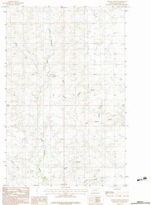 Hauck Coulee MT topo map, 1:24000 Scale, 7.5 X 7.5 Minute, Historical, 1983, Updated 1983, 27 x 22.1 in